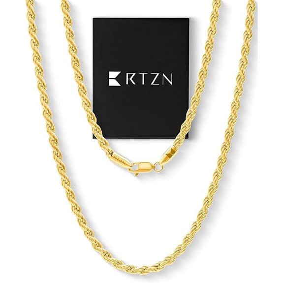 RTZN Gold Rope Chain for Men (3mm Various Lengths)