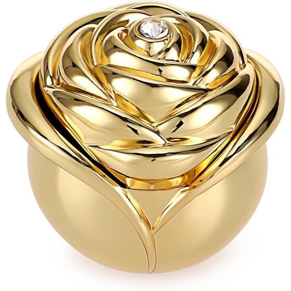 Hipiwe Rose Jewelry Box with Gold Metal Organizer