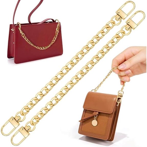 Shynek Gold Purse Chains 2PCS Extenders for Bags