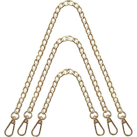 Yiaizhuo 3 Pack Gold Purse Chain Straps