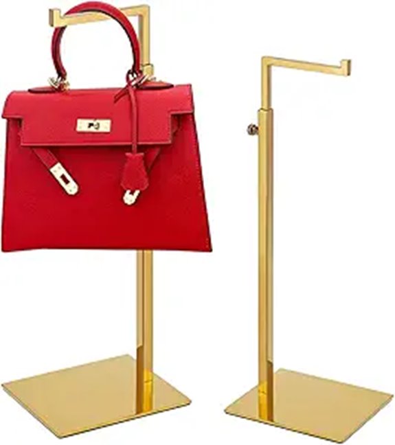 gold purse display stands