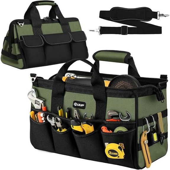 Large 18-Inch Heavy Duty Tool Bag with 16 Pockets