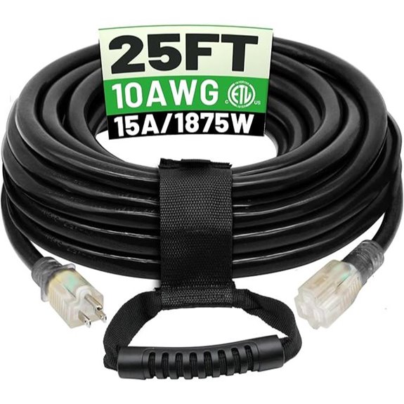 POWGRN 25ft Heavy Duty Waterproof Extension Cord