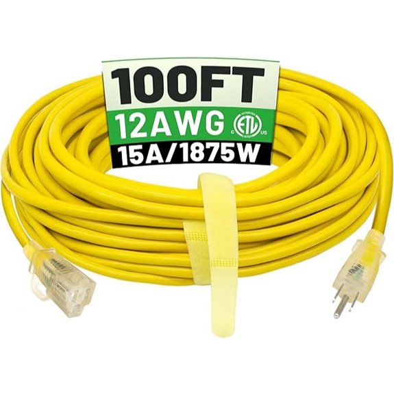 POWGRN 100 ft Heavy Duty Waterproof Extension Cord