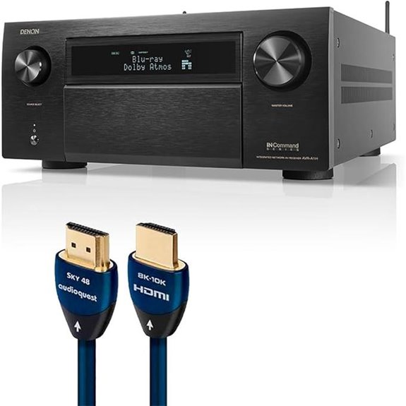 Denon AVR-A1H 15.4 Channel 8K Receiver with AudioQuest Sky 3m HDMI Cable