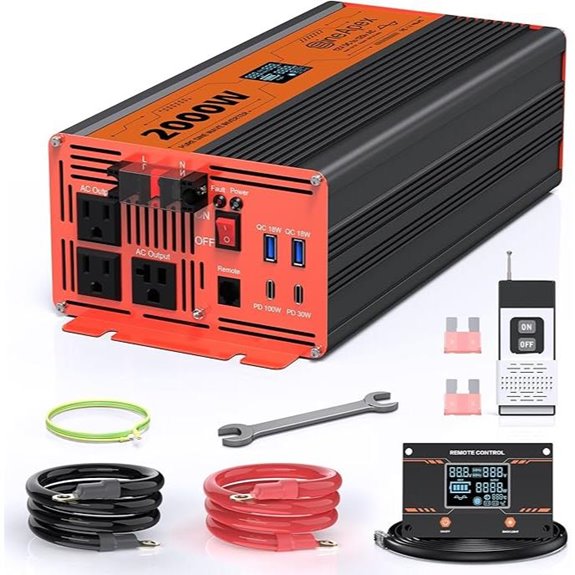 2000W Pure Sine Wave Car Inverter with USB & Remote