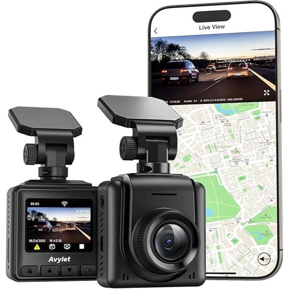 WiFi 2K Car Dash Cam with GPS Night Vision