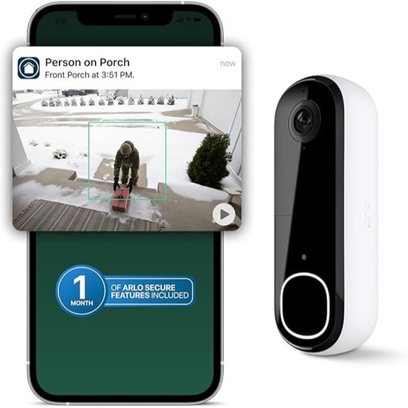 Arlo Video Doorbell 2K with 2-Way Audio and Recognition