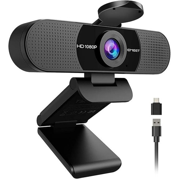 EMEET 1080P Webcam with Microphone and 90° FOV
