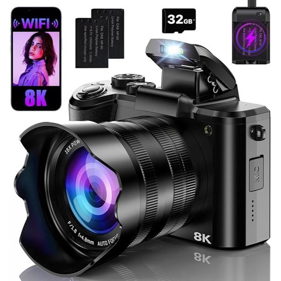 8K Digital Camera with WiFi and 88MP Autofocus