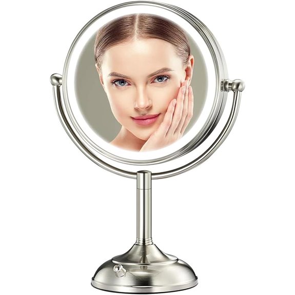 Large Lighted Makeup Mirror with Dimmable LEDs