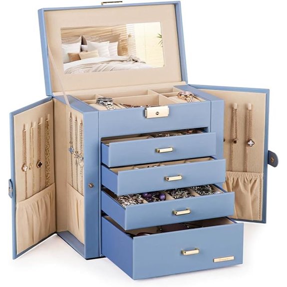 Homde Jewelry Box with Mirror and Lock