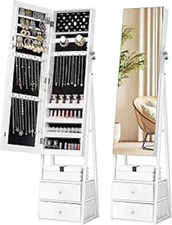 Nicetree Jewelry Cabinet with Mirror and Drawers