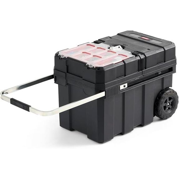 Keter Masterloader Resin Rolling Toolbox with Bins