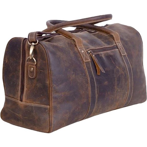 KomalC 24-Inch Leather Duffel Bag for Travel