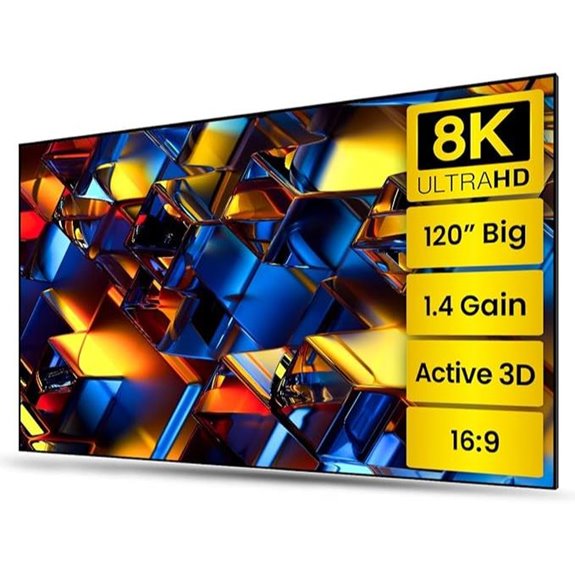 large 120 inch projector screen