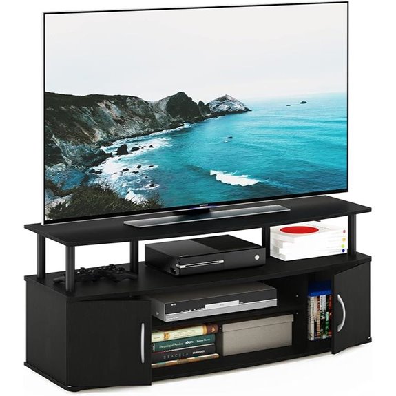 Furinno JAYA Large Entertainment Stand for TV Up to 55 Inch Blackwood