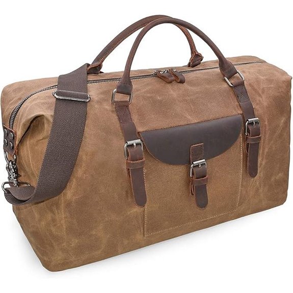 Oversized Waterproof Canvas Leather Travel Duffel Bag