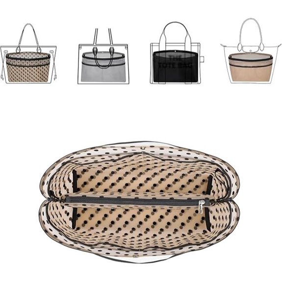 ZTUJO Purse Organizer Insert with Zipper Large