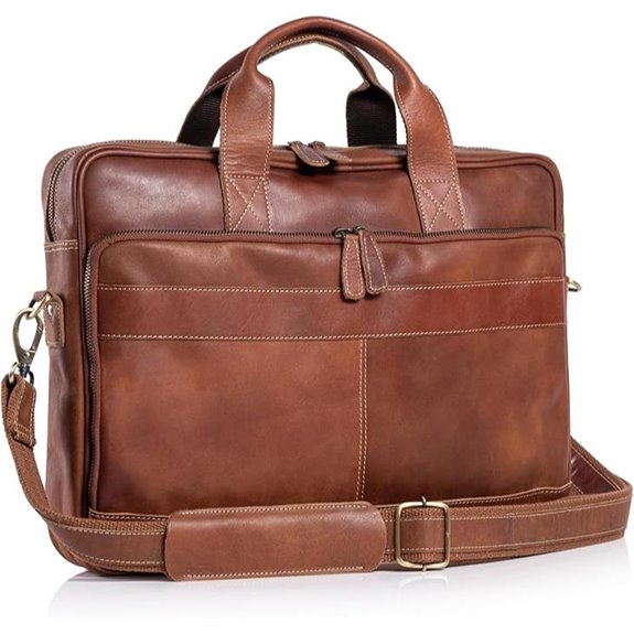 KomalC 16-Inch Leather Laptop Messenger Bag
