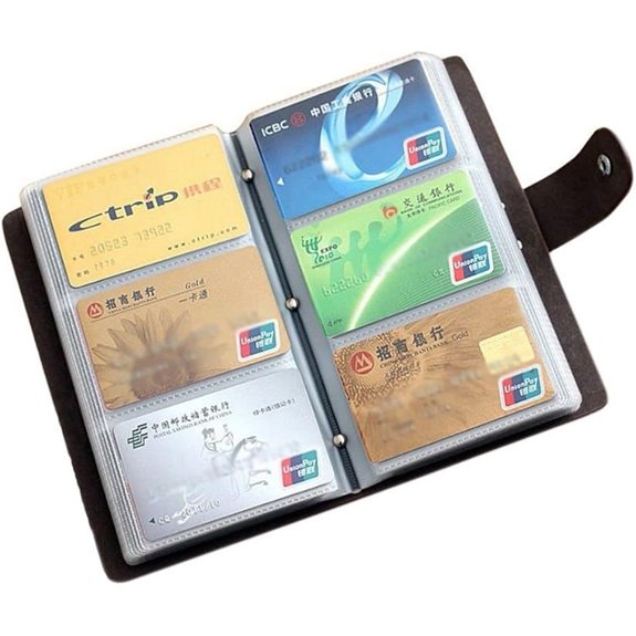 Boshiho Leather Card Holder 90-Count ID Wallet