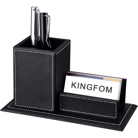 KINGFOM PU Leather Desk Organizer and Accessories
