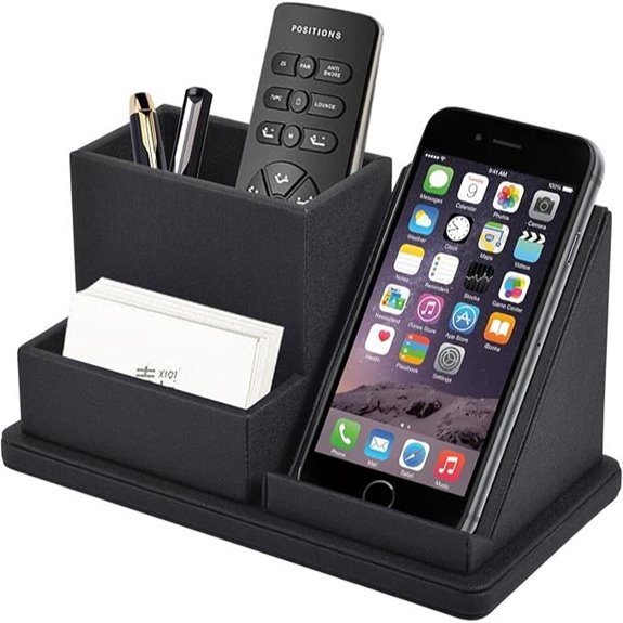 Pu Leather Desk Organizer with Phone and Card Holders