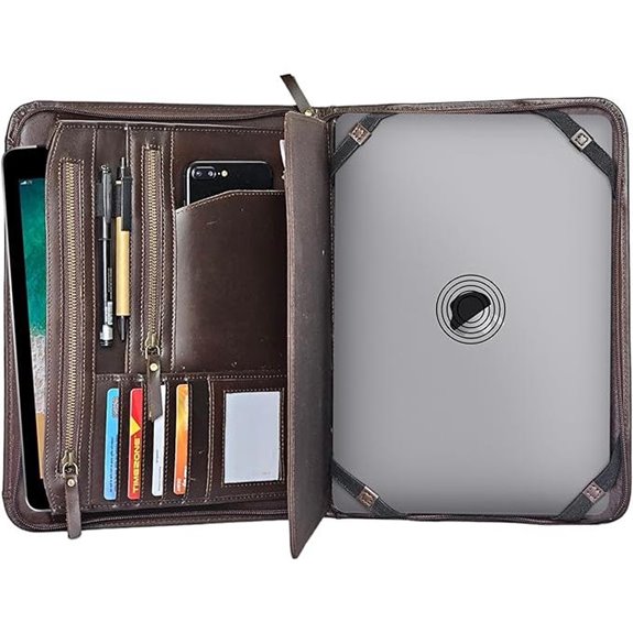 Jaald Leather Business Portfolio with Document Sleeves