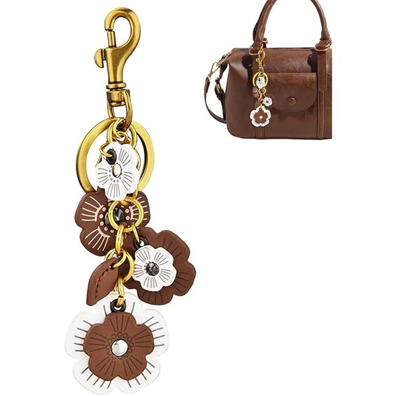 Leather Flower Keychain for Women’s Handbag and Wallet
