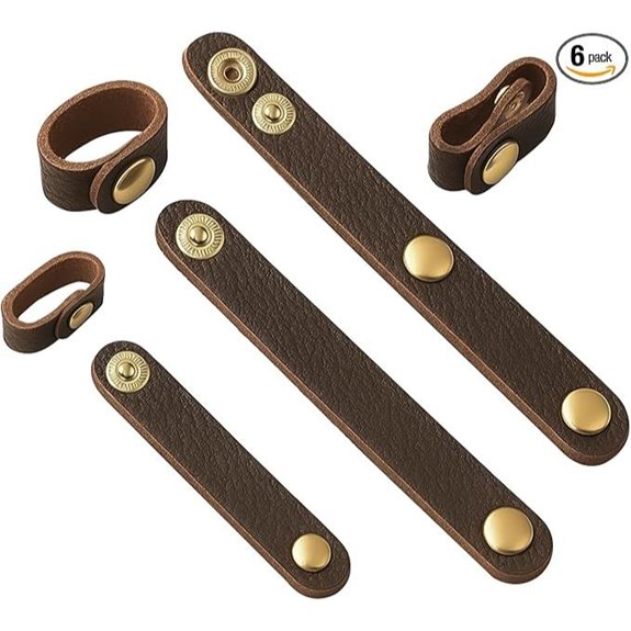 PU Leather Handbag Strap Shortener with Brass Button