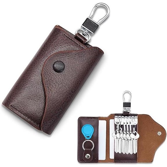 Leather Key Holder Case with 6 Hooks