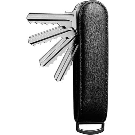 Jibbon Leather Key Organizer with Stainless Steel Clips