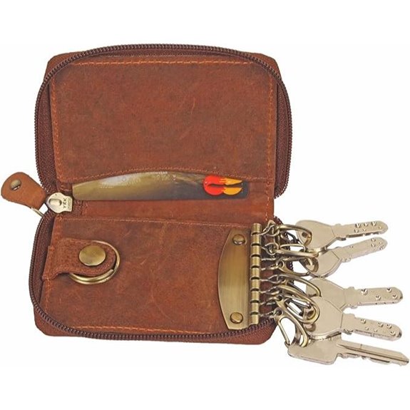 Rustic Town Leather Key Organizer Wallet with Hooks