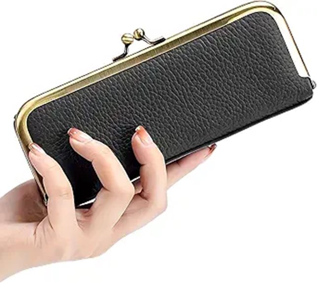 Leather Sunglasses Case with Kiss Lock for Men & Women