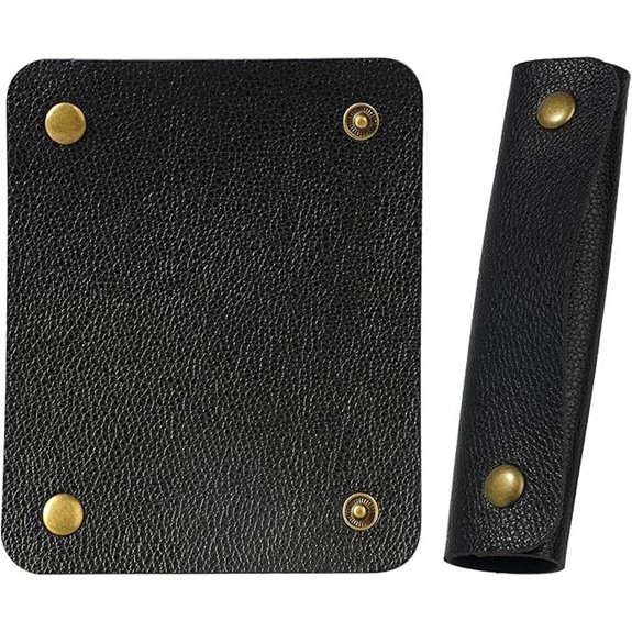 Leather Luggage Handle Wraps with Brass Clasps (2 Pack)