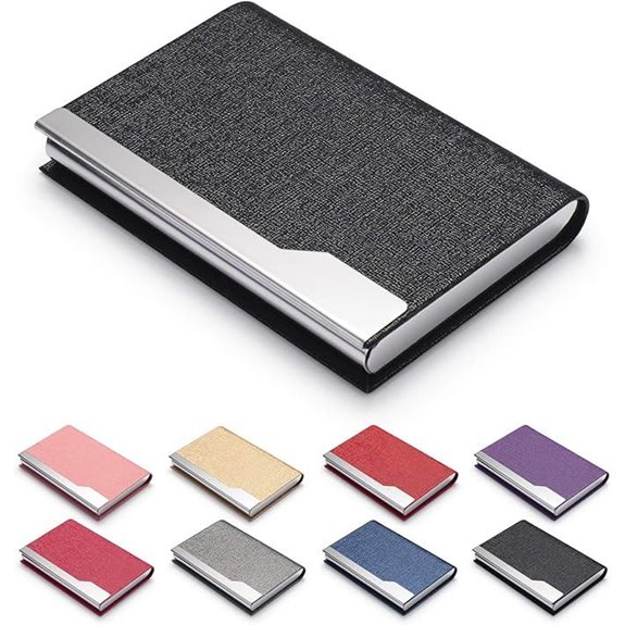 Luxury PU Leather Business Card Holder with Magnet