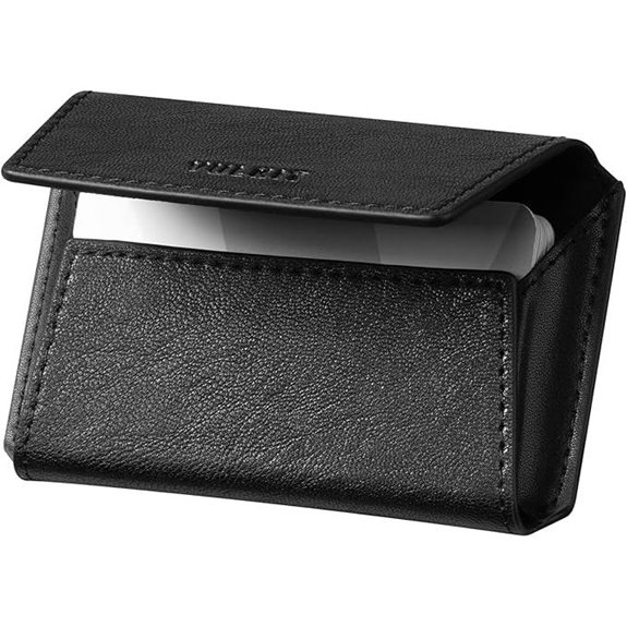 VULKIT Leather Business Card Holder for Men