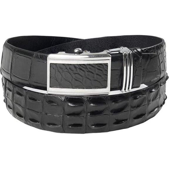 AIIigator Leather Belt for Men Classic Dress Style