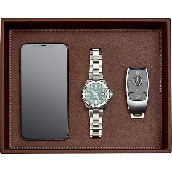 GALLAWAY Leather Men’s Valet Tray for Keys & Wallet