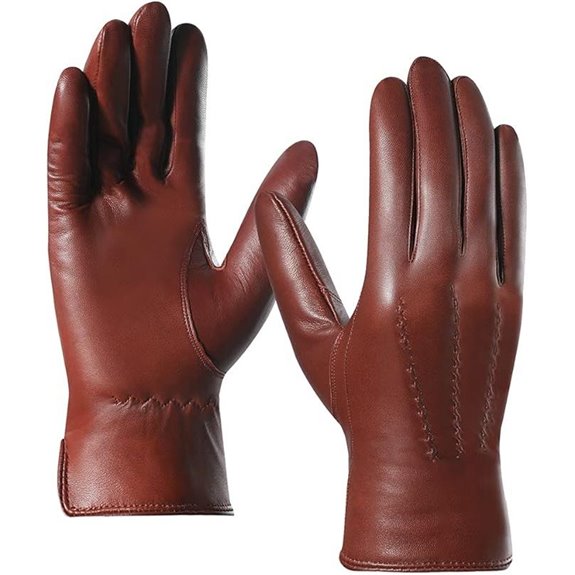 Harssidanzar Leather Winter Driving Gloves for Men