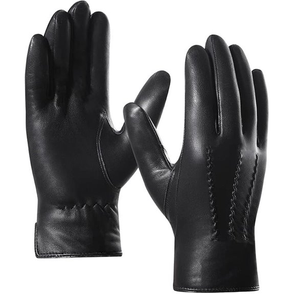Harssidanzar Men’s Leather Winter Driving Gloves