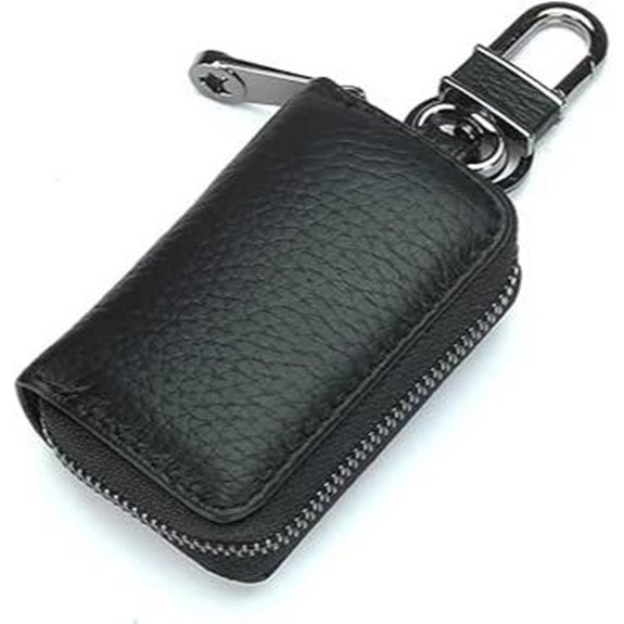 Luckybay Leather Car Key Case with Zipper