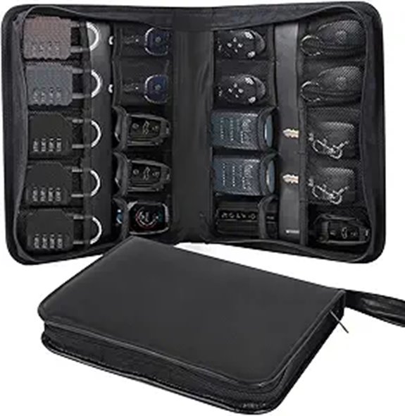 Portable Leather Zippered Car Key Organizer Case