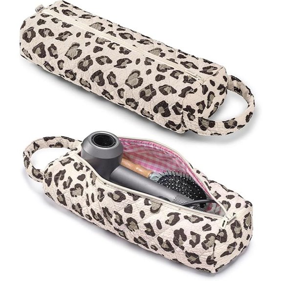 Leopard Travel Bag for Hair Tools and Toiletries