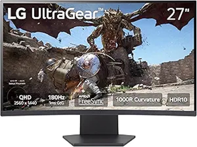 LG 27GS60QC Ultragear Curved Gaming Monitor