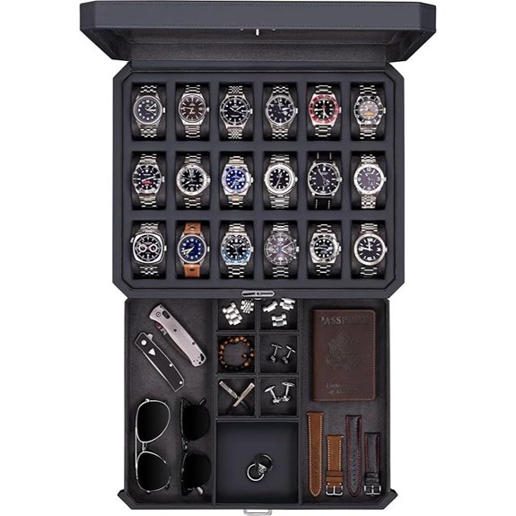 Rothwell 18-Slot Lockable Watch Display Case