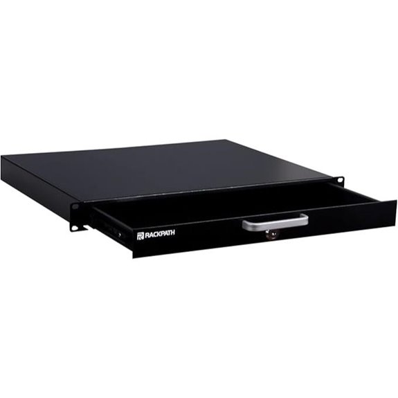 RackPath 1U Lockable Rack Drawer for 19-Inch Racks