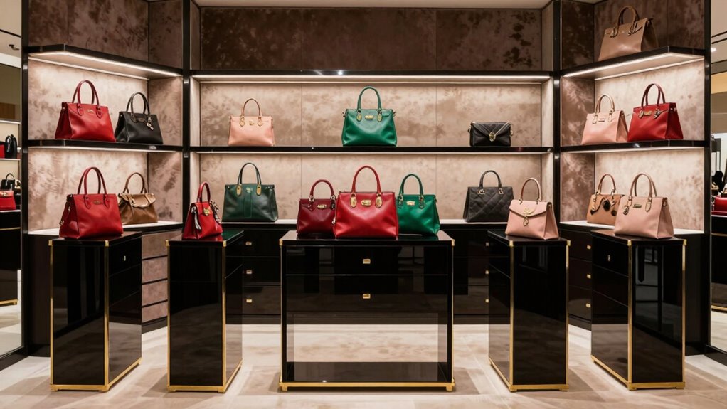 luxury handbag display stands