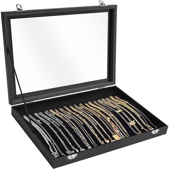 Premium Necklace Organizer Box with 20 Hooks