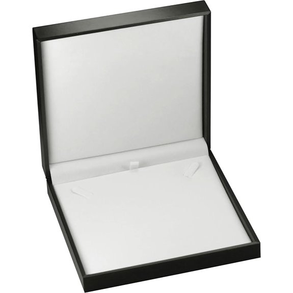 Luxury Black Necklace Storage Box with Soft Touch Leather